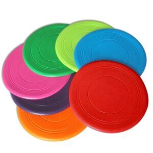 2×Soft Dog Frisbee Toy Silicone Pet Race Training Throwing Flying Disc Toys 18cm